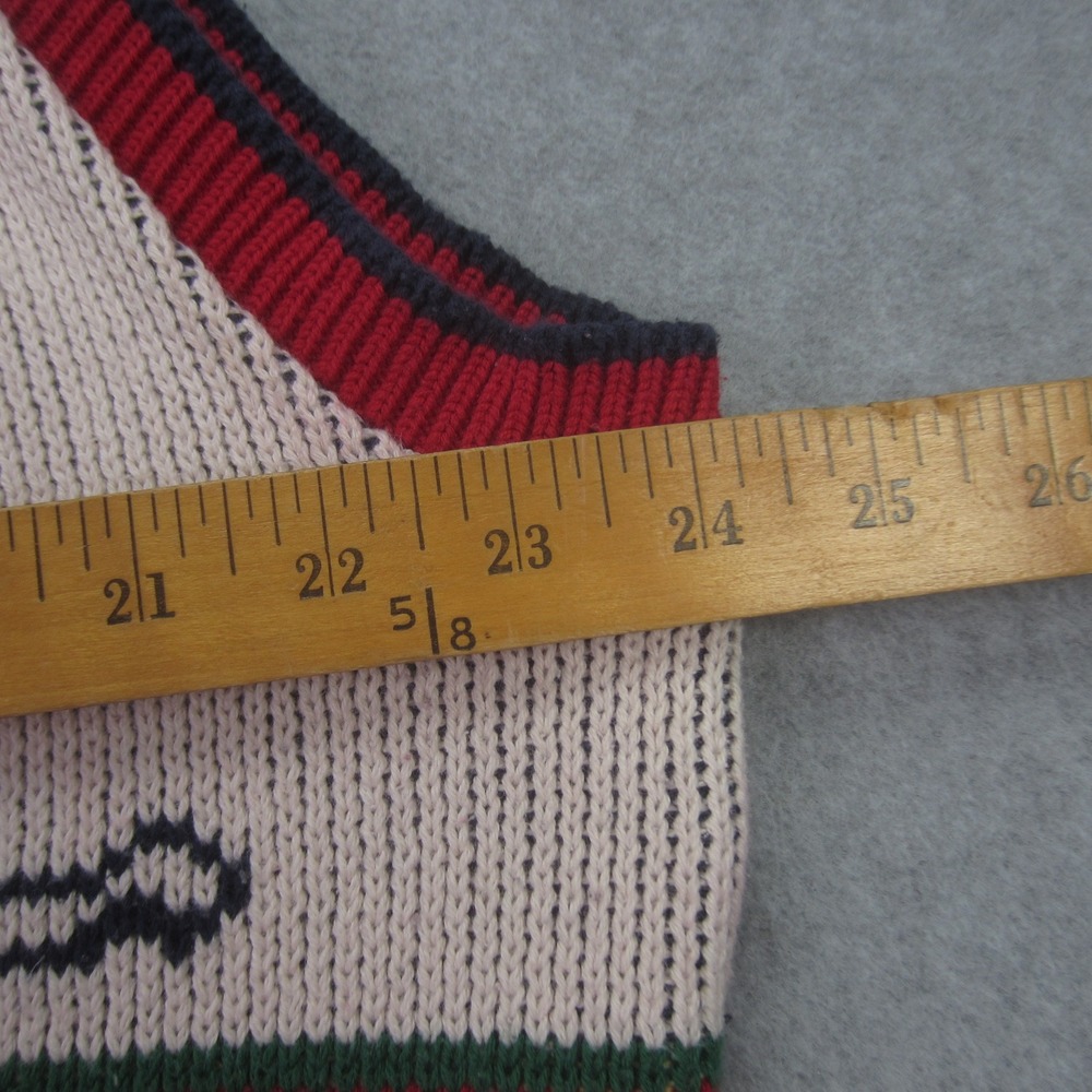 Sweater Loft Vest Women 1X Red Multi Ugly Christmas Sweater Dog Cat Fair Isle - Picture 11 of 12